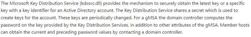 Microsoft Key Distribution Service description from MS Docs