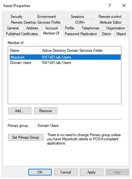 Setting Primary Group in Active Directory