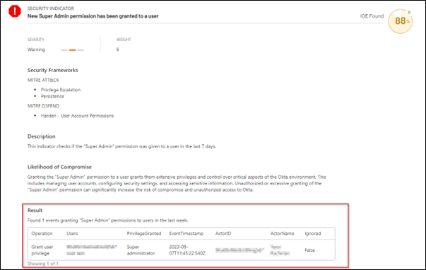 Purple Knight results showing New Super Admin user added