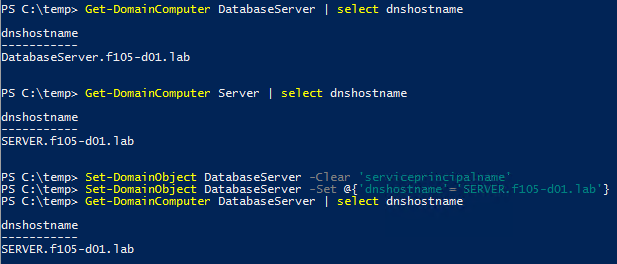 Changing dNSHostName to match another account
