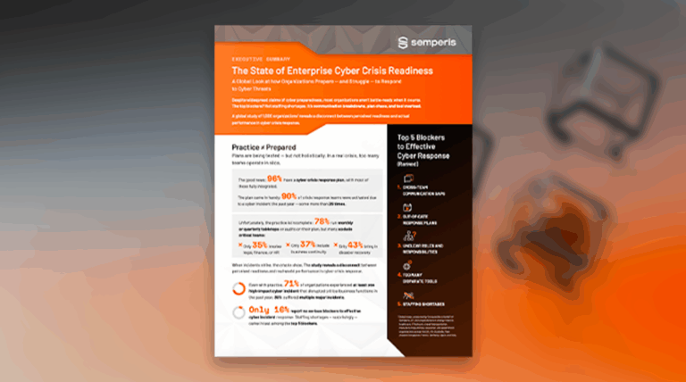 The State of Enterprise Cyber Crisis Readiness Executive Summary